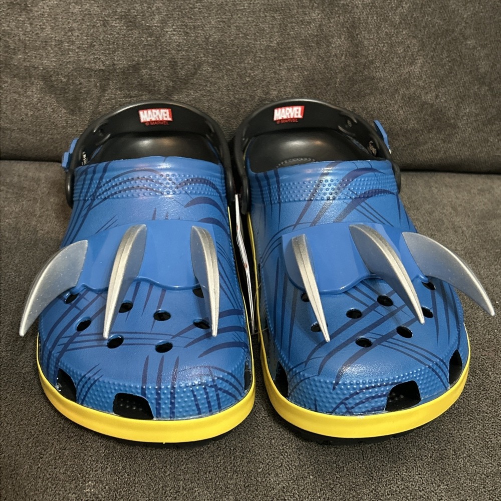 Crocs Wolverine Classic Clog Men 10 Blue Yellow Marvel Claw Superhero 211779-90H - Picture 5 of 9